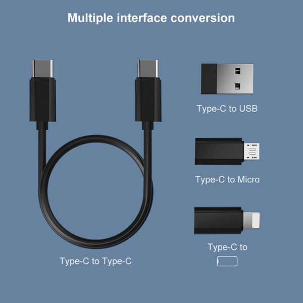 USB Adapter, Micro USB Charging Cable with USB C Lightning Adapter, Lightning to USB C Adapter, Multi Charging Cable Storage Box Contains SIM Card Holder - Image 3