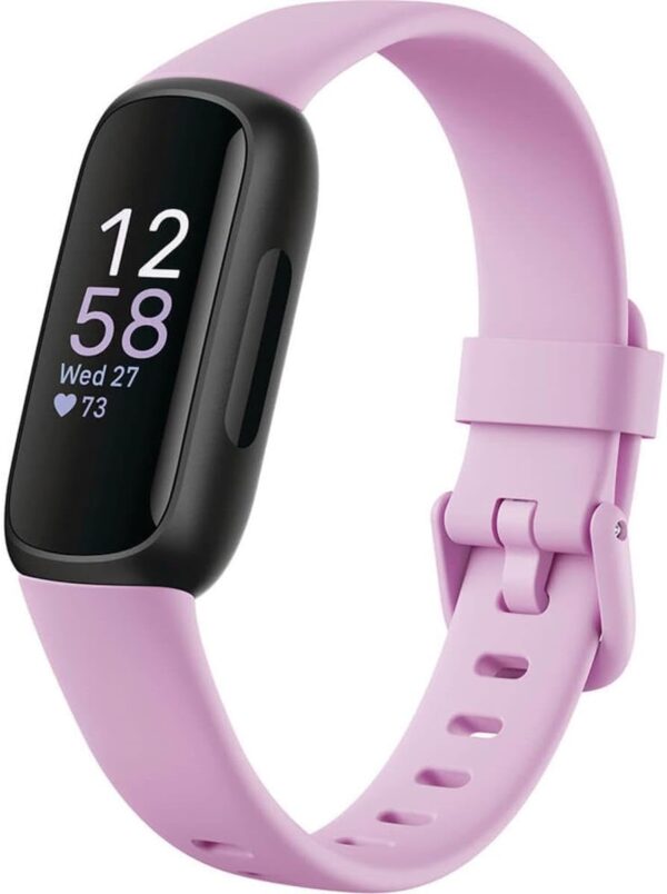 Fitbit Inspire 3 Health &-Fitness-Tracker with Stress Management, Workout Intensity, Sleep Tracking, 24/7 Heart Rate and more, Lilac Bliss/Black, One Size (S & L Bands Included) - Image 3