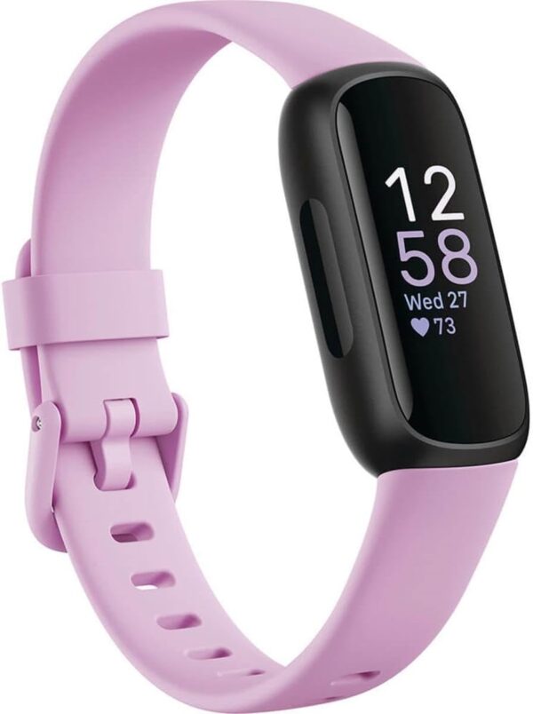 Fitbit Inspire 3 Health &-Fitness-Tracker with Stress Management, Workout Intensity, Sleep Tracking, 24/7 Heart Rate and more, Lilac Bliss/Black, One Size (S & L Bands Included)