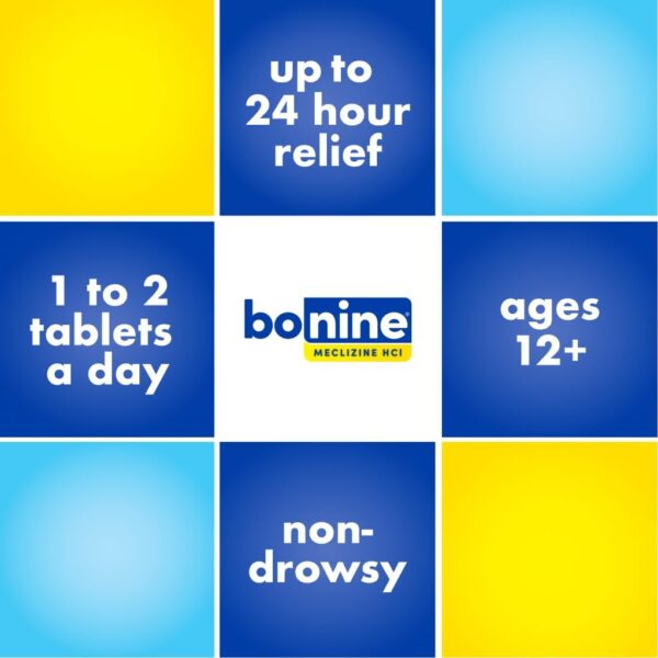 Bonine Non-Drowsy Motion Sickness Relief - 32 Chewable Tablets with Meclizine HCL 25mg - Non Drowsy Medicine for Nausea or Motion Sickness - Cruise Essentials - Raspberry Flavor - Image 5