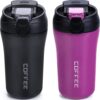 Travel Coffee Mug, 2 Pack 14 oz Vacuum Insulated Coffee Travel Mug Spill Proof with Lid and Straw, Reusable Coffee Tumbler for Keep Hot/Ice Coffee,Tea and Beer, Car Thermos Cup Gift
