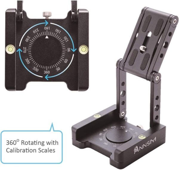 Z Flex Tilt Head Camera Tripod Mount Foldable W-Shaped 360° Panoramic Rotatable with Calibration Scales 1/4” Screw Thread Standard Quick Release Plate for DSLR Cameras Canon Sony Nikon Pentax - Image 3