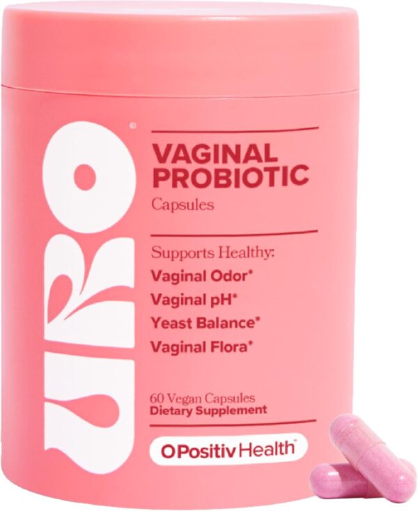 URO Vaginal Probiotics for Women pH Balance with Prebiotics & Lactobacillus Probiotic Blend - Women\'s Vaginal Health Supplement - Promote Healthy Vaginal Odor & Vaginal Flora, 60 Count (Pack of 1)