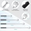 4Pcs Different Back Scratcher Extendable Back Massager Tool with Rubber Handles, Metal Portable Telescoping Back Scratcher, Stocking Stuffers for Men Women Kids Adults (Black) - Image 2