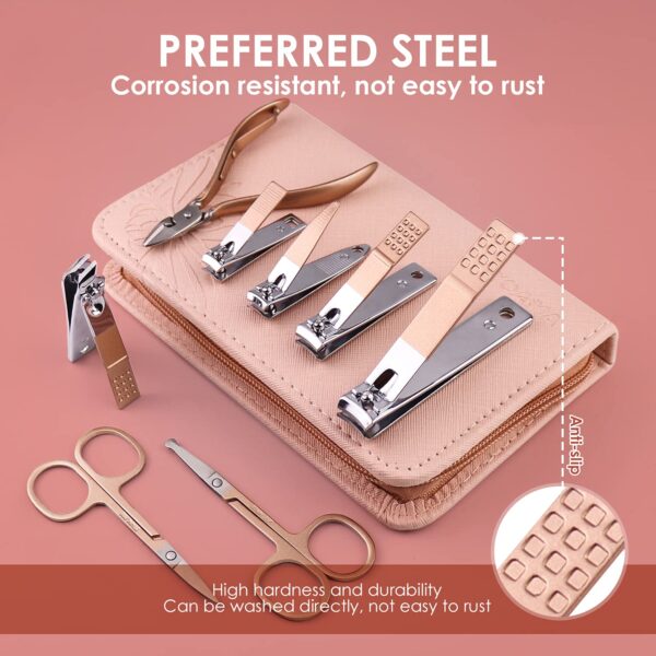 WOAMA Manicure Set Pedicure Kit - 30 in 1 Nail Kit Professional Stainless Steel Nail Care Kit for Women - Pink - Image 5