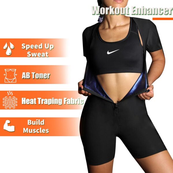 Sauna Suit For Women Weight Loss Sweat Vest Waist Trainers Belly Fat Workout 3 in 1 Full Body Control - Image 3