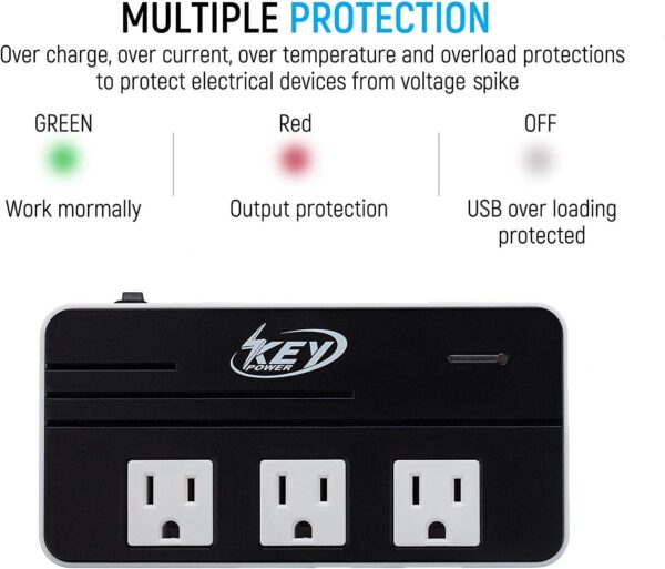 230-Watt Step Down 220V to 110V Voltage Converter & International Travel Adapter/Power Converter with USB-C Port 18W - [Use for USA Appliance Overseas in Europe, AU, UK, Ireland, etc.] - Image 5