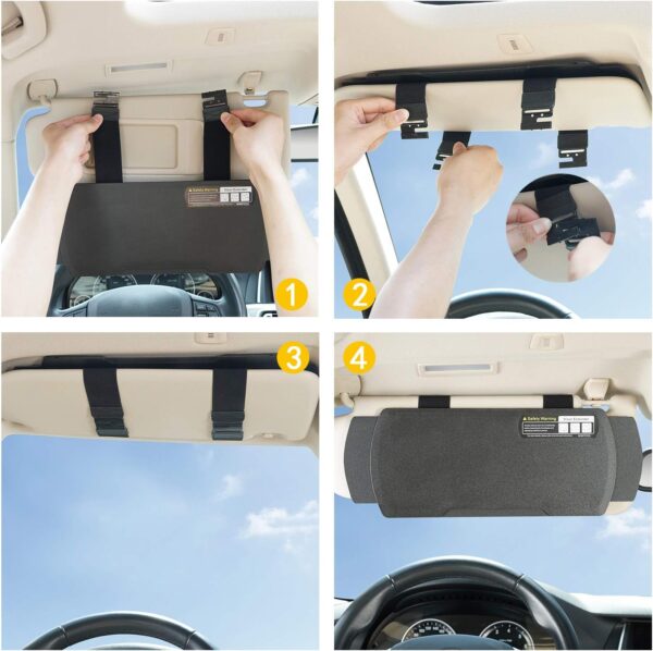 Car Visor Sunshade Extender, Window Shade, Anti-Glare Sun Blocker for Driver or Front Seat Passenger,1 Piece (Black) - Image 6