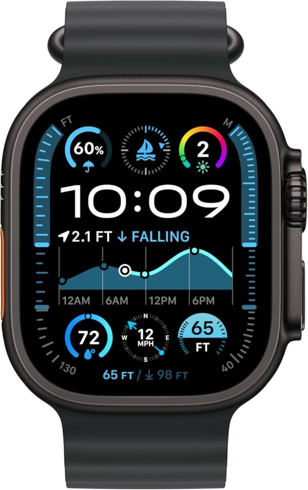 Apple Watch Ultra 2 [GPS + Cellular 49mm] Smartwatch, Sport Watch with Black Titanium Case with Black Ocean Band. Fitness Tracker, Precision GPS, Action Button, Extra-Long Battery Life - Image 2