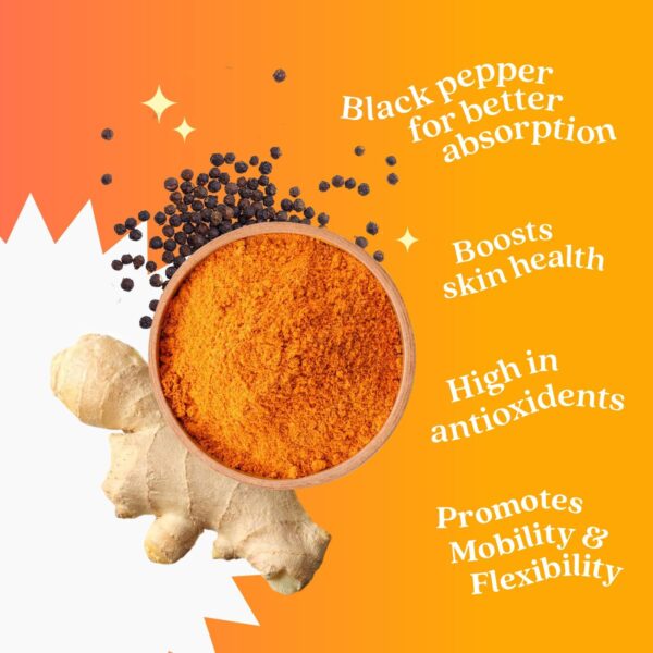 BeLive Turmeric Curcumin with Black Pepper & Ginger - 500 mg of Turmeric and Ginger Supplement for Immune Support, Healthy Skin, and Mobility - Tropical Flavor | 60 Count - Image 2