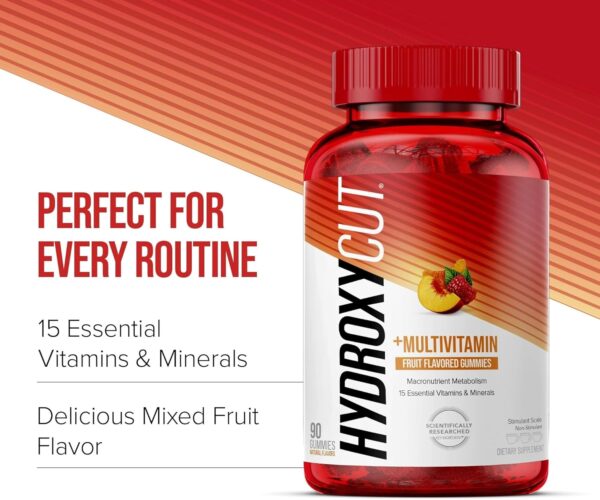 Hydroxycut Gummies (Pack of 3) - 99% Caffeine Free - Metabolize Carbs, Proteins & Fats - Includes 15 Essential Vitamins & Minerals - for Women & Men - Image 3