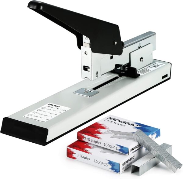 IMLIKE Heavy Duty Stapler with 2000 Staples: 100 Sheets High Capacity Office Stapler, Manual Big Stapler, Metal Large Stapler for Paper Binding, Include 23/8 & 23/13 Staples Each 1000PCS