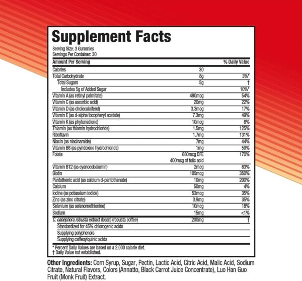 Hydroxycut Gummies (Pack of 3) - 99% Caffeine Free - Metabolize Carbs, Proteins & Fats - Includes 15 Essential Vitamins & Minerals - for Women & Men - Image 4