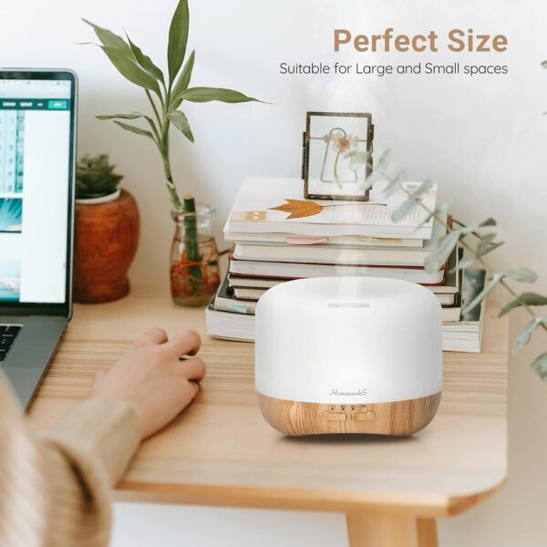 Aromatherapy Essential Oil Diffuser for Room: Oil Diffuser Colorful Aroma Air Humidifier with Adjustable Cool Mist Mode, Waterless Auto Off Ultrasonic Diffusers for Large Small Room Home Office 500ML - Image 5