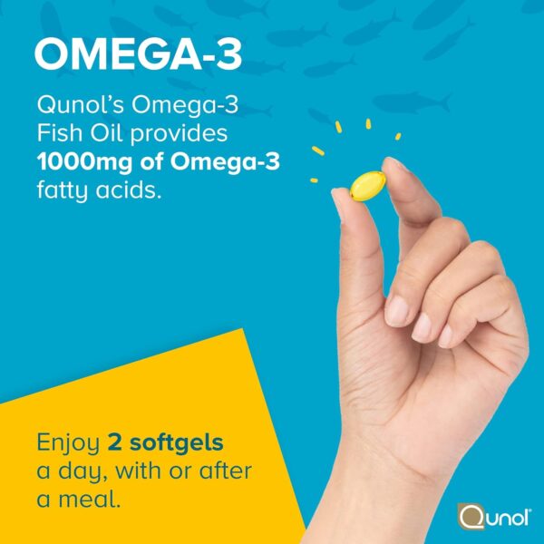 Qunol Fish Oil Omega 3 Mini Softgels, 1000mg Omega 3 EPA + DHA, Ultra Pure Supplements, Heart Health Support, Lemon Flavor, Easy to Swallow Minis, 3 Month Supply, 180 Count - Image 4