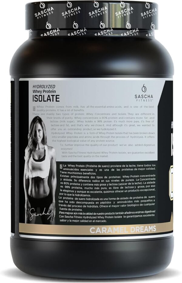 SASCHA FITNESS Hydrolyzed Whey Protein Isolate,100% Grass-Fed (2.11 Pounds) (Caramel Flavor) - Image 3