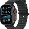 Apple Watch Ultra 2 [GPS + Cellular 49mm] Smartwatch, Sport Watch with Black Titanium Case with Black Ocean Band. Fitness Tracker, Precision GPS, Action Button, Extra-Long Battery Life