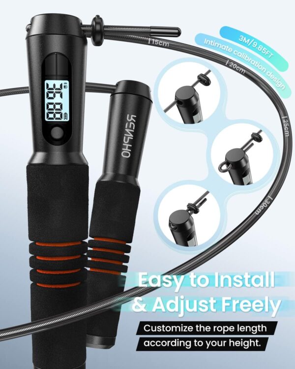 RENPHO Smart Jump Rope - APP Data Storage & Tracking & Analysis, Tangle-Free Jumping Rrope for Men, Women, Skipping Rope with Counter, Adjustable workout Jump Ropes for Crossfit, Gym, MMA - Image 5