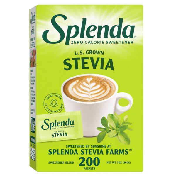 SPLENDA Stevia Zero Calorie Sweetener, Sugar Substitute Packets, 200 Count (Pack of 1)