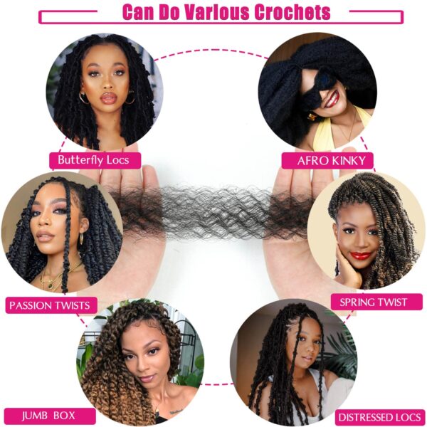 Afro Twist Hair 16 Inch 3 Packs, Springy Afro Twist Hair Pre Fluffed Spring Twist Hair Pre Stretched Wrapping Hair for Soft Locs Hair Extensions (16 Inch (Pack of 3), 1B#) - Image 6