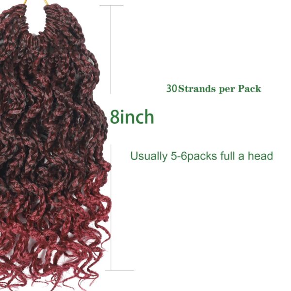 150 Strands Goddess Box Braids Crochet Hair Pre Looped 8Inch Curly Box Braids Crochet Braids Pre Braided Crochet Hair Pre Looped Box Braid Crochet Braids 5 Packs Wavy Crochet Braiding Hair for Women - Image 3