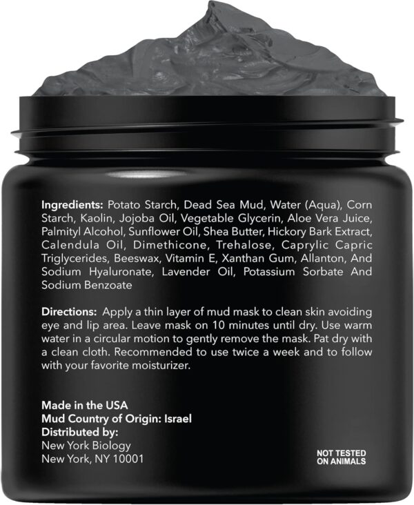 New York Biology Dead Sea Mud Mask for Face and Body - Spa Quality Pore Reducer for Acne, Blackheads & Oily Skin, Natural Skincare for Women, Men - Tightens Skin for A Healthier Complexion - 8.8 oz - Image 2