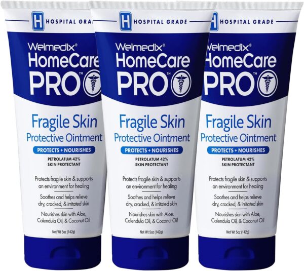 Fragile Skin Protective Ointment | Hospital Grade Healing Ointment, Barrier Cream & Skin Protectant w/Calendula for Treatment of Eczema, Psoriasis, Dermatitis, Bed Sores, Chafing (Pack of 3)