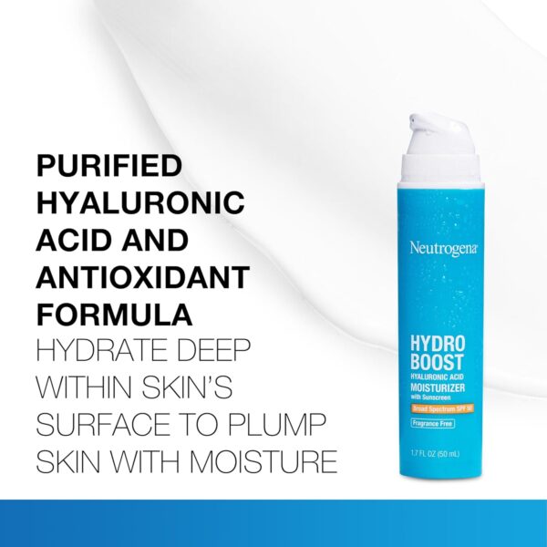 Neutrogena Hydro Boost Hyaluronic Acid Facial Moisturizer with Broad Spectrum SPF 50 Sunscreen, Daily Water Gel Face Moisturizer to Hydrate & Soothe Dry Skin, Fragrance-Free, 1.7 fl. oz - Image 3