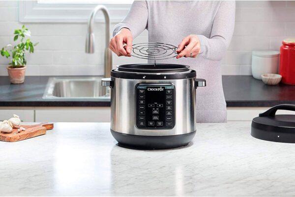 Crock-pot 8-Quart Multi-Use XL Express Crock Programmable Slow Cooker with Manual Pressure, Boil & Simmer with Extra Sealing Gasket, Stainless Steel - Image 3