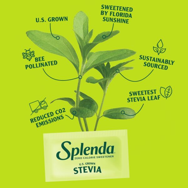 SPLENDA Stevia Zero Calorie Sweetener, Sugar Substitute Packets, 200 Count (Pack of 1) - Image 4