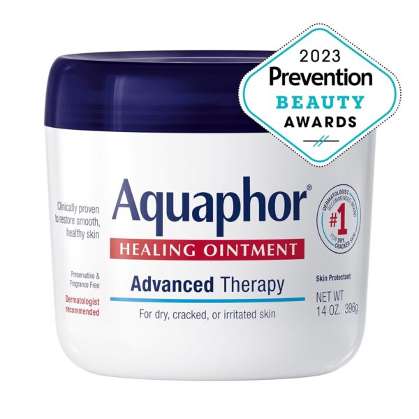 Aquaphor Healing Ointment, Advanced Therapy Skin Protectant, Dry Skin Body Moisturizer, Multi-Purpose Healing Ointment, For Dry, Cracked Skin & Minor Cuts & Burns, 14 Oz Jar - Image 3