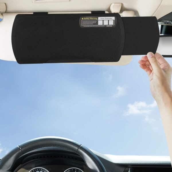 Car Visor Sunshade Extender, Window Shade, Anti-Glare Sun Blocker for Driver or Front Seat Passenger,1 Piece (Black) - Image 2