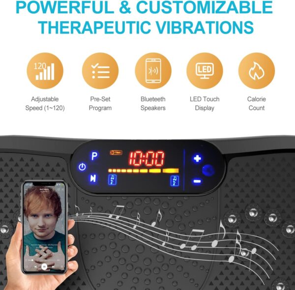 AXV Vibration Plate Fitness Platform Exercise Machine Vibrating Lymphatic Drainage Shaking Full Body Shaker Workout Vibrate Stand Shake Board Sport Gym for Weight Loss Fat Burner for Women Men - Image 5