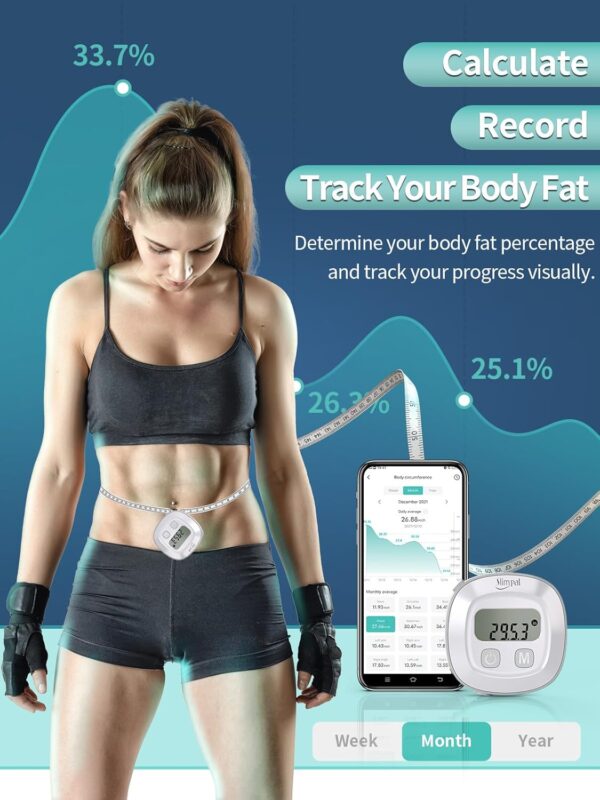 Slimpal Smart Body Tape Measure, FSA HSA Eligible Approved Measuring Tape for Body Measurements Device, Retractable Bluetooth Monitoring Body Fat BMI Tool for Fitness Shape & Weight Loss - Image 2