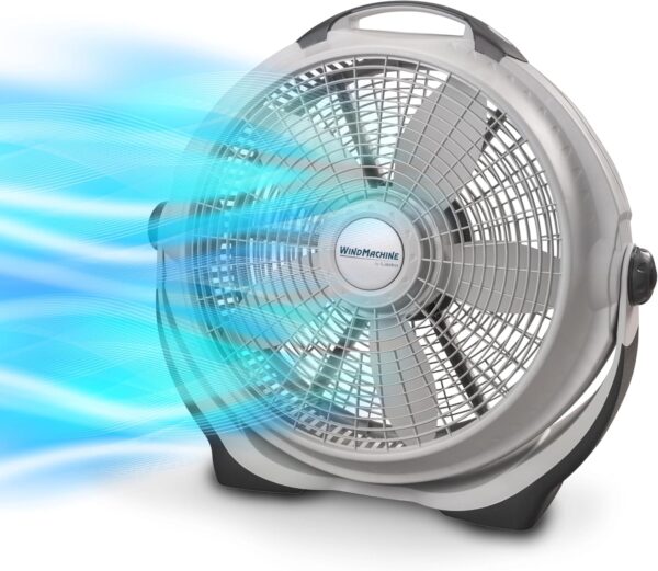 Lasko Wind Machine Air Circulator Floor Fan, 3 Speeds, Pivoting Head for Large Spaces, 20