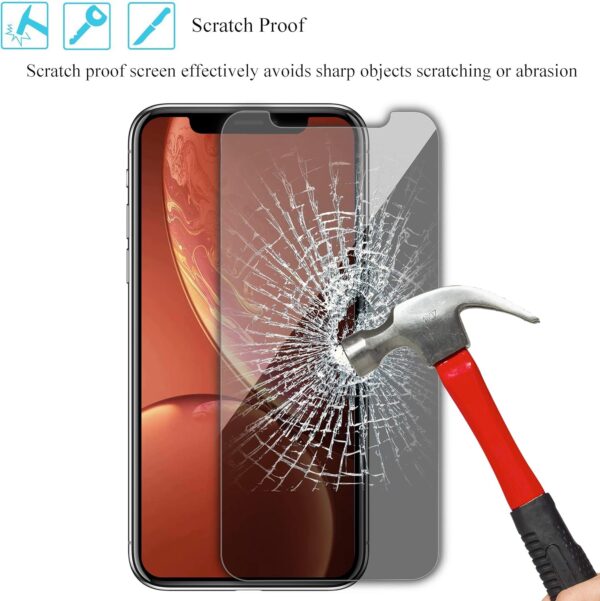 Ailun Privacy Screen Protector for iPhone 11 / iPhone XR [6.1 Inch] 2 Pack Japanese Glass Anti Spy Private Case Friendly, Tempered Glass - Image 4