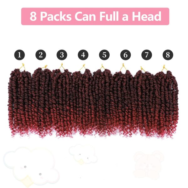 Fulcrum Passion Twist Hair 8 Inch, 8 Packs Passion Twist Crochet Hair for Black Women, Prelooped Crochet Twist Hair with Curly Ends (8Inch, TBUG#) - Image 3