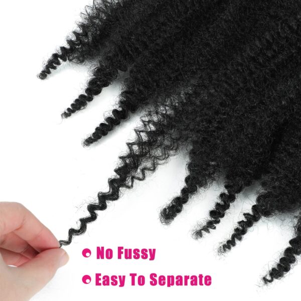 Afro Twist Hair 16 Inch 3 Packs, Springy Afro Twist Hair Pre Fluffed Spring Twist Hair Pre Stretched Wrapping Hair for Soft Locs Hair Extensions (16 Inch (Pack of 3), 1B#) - Image 5