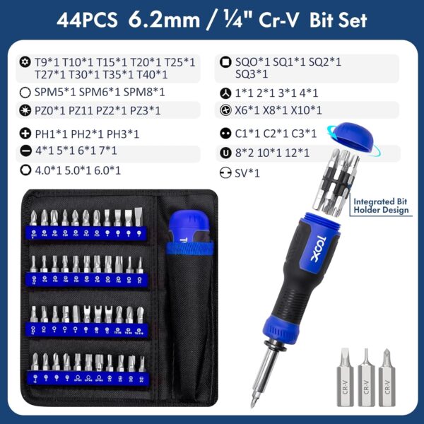 XOOL 200 in 1 Precision Screwdriver Kit, Electronics Repair Tool Magnetic Driver Kit with 164 Bits, Flexible Shaft, Extension Rod for Computer, iPhone, Laptop, PC, PS4, Xbox, Nintendo - Image 4