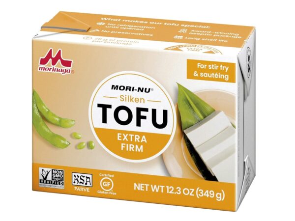 Mori-Nu Silken Tofu Extra Firm, Velvety Smooth and Creamy, Low Fat, Gluten-Free, Dairy-Free, Vegan, Made with Non-GMO soybeans, KSA Kosher Parve, Shelf-Stable, Plant protein, 10.9 oz x 12 Packs - Image 2