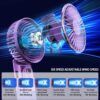 Handheld Fan, Portable Fan, 4000mAh USB Rechargeable Personal Fan, 180° Foldable Mini Desk Fan, 6 Wind Speed, LCD Digital Display, Lanyard as Neck Fan, Ultra Quiet, Pocket Size for Indoor Outdoor - Image 3