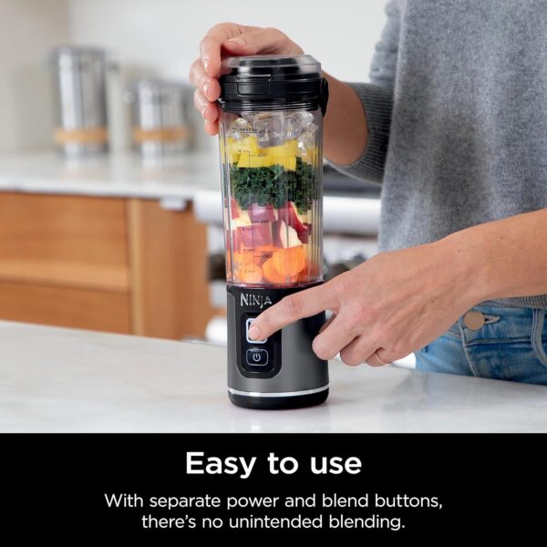 Ninja BC151BK Blast Portable Blender, Cordless, 18oz. Vessel, Personal Blender-for Shakes & Smoothies, BPA Free, Leakproof-Lid & Sip Spout, USB-C Rechargeable, Dishwasher Safe Parts, Black - Image 4