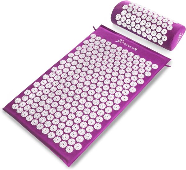 ProsourceFit Acupressure Mat and Pillow Set for Back/Neck Pain Relief and Muscle Relaxation, XL