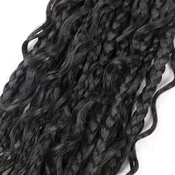 LMZIM 12 Inch Boho Box Braids Crochet Hair Bohomian Crochet Box Braids Curly Ends 8 Pack 3X Crochet Braids Synthetic Braiding Hair Extension Black (12inch (pack of 8) 1B, 1B) - Image 6