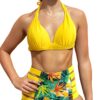 SPORLIKE Women High Waisted Swimsuit Triangle Top Two Piece Bikini Tummy Control Bathing Suit