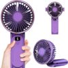 Handheld Fan, Portable Fan, 4000mAh USB Rechargeable Personal Fan, 180° Foldable Mini Desk Fan, 6 Wind Speed, LCD Digital Display, Lanyard as Neck Fan, Ultra Quiet, Pocket Size for Indoor Outdoor