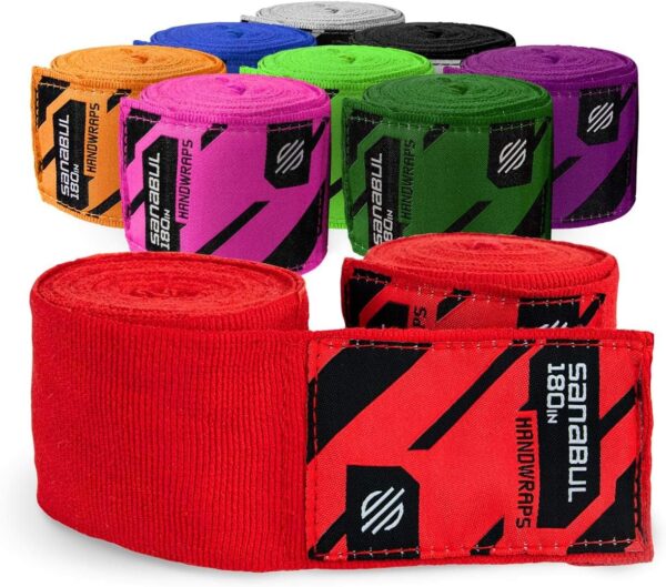 Sanabul Elastic 180 inch Boxing Handwraps for Boxing Gloves Muay Thai MMA Boxing Hand Wraps