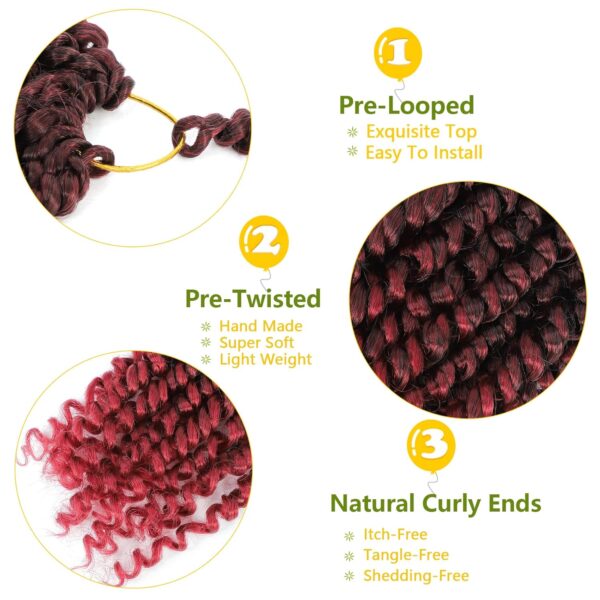 Fulcrum Passion Twist Hair 8 Inch, 8 Packs Passion Twist Crochet Hair for Black Women, Prelooped Crochet Twist Hair with Curly Ends (8Inch, TBUG#) - Image 5